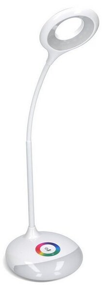 SOLIGHT LED stolný lampička dobíjacie 5W/4000K/300Lm biela, RGB atmosférické podsvietenie