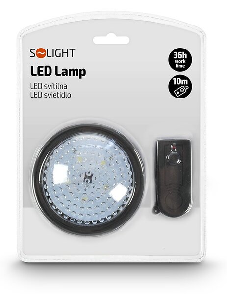 SOLIGHT LED orientačná lampička na 3 batéria AA + diaľkové ovládanie čierna