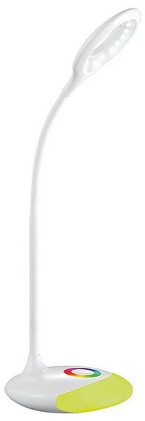 SOLIGHT LED stolný lampička dobíjacie 5W/4000K/300Lm biela, RGB atmosférické podsvietenie