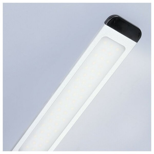 SOLIGHT LED stolný lampička stmievateľná 11W/3000K-6000K/550Lm, brúsený hliník, USB port