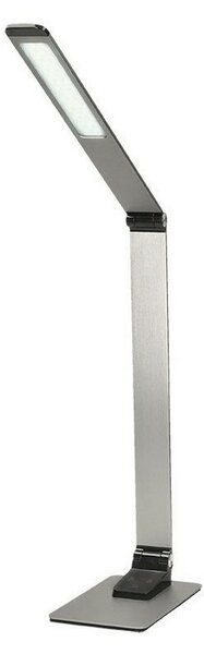 SOLIGHT LED stolný lampička stmievateľná 11W/3000K-6000K/550Lm, brúsený hliník, USB port