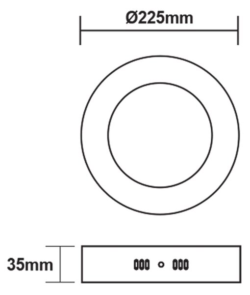 ACA Lighting LED prisadené svietidlo ARCA 18W/230V/6500K/1510Lm/120°/IP20, kruhové matné