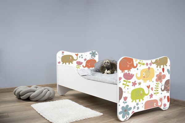 TOP BEDS Detská posteľ Happy Kitty 160x80 sloníky