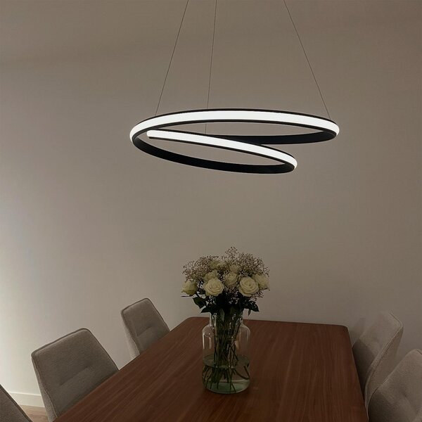 Moderné závesné svietidlo čierne 74 cm vrátane LED - Rowan