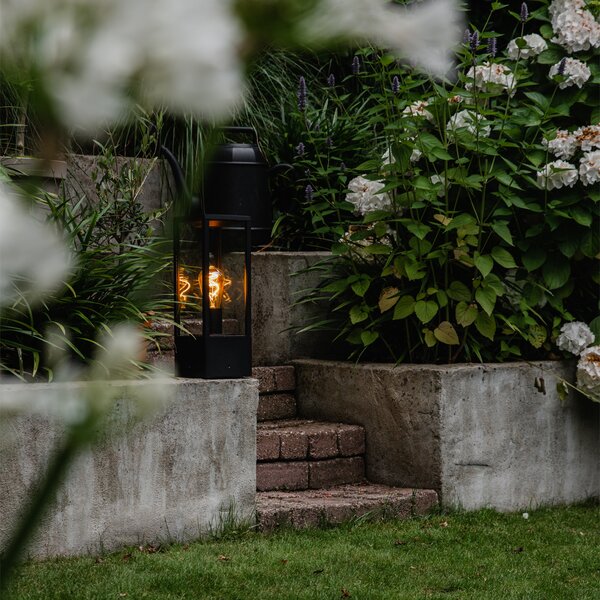 Priemyselná stojaca lampa čierna 40 cm IP44 - Charlois