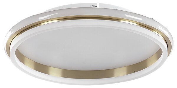 Stropná LED lampa zlatá kovová 64 cm akrylová prstencové tienidlo teplé biele svetlo