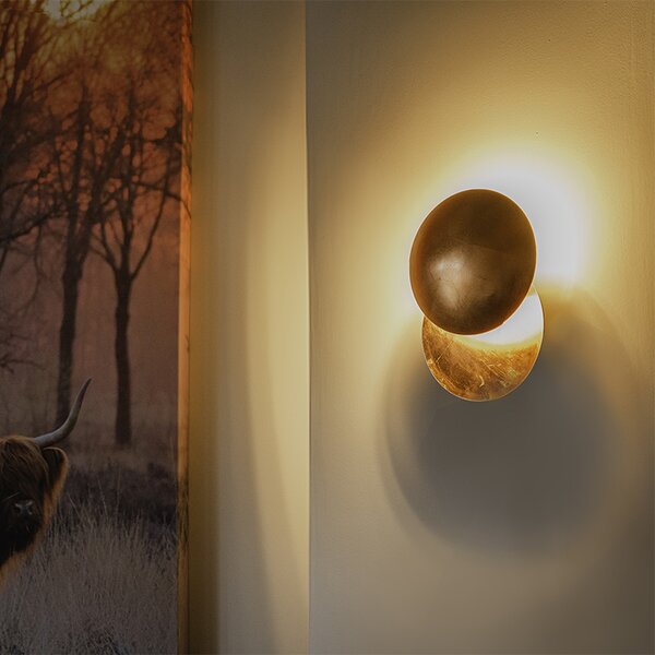 Moderná nástenná lampa medená - Sunrise
