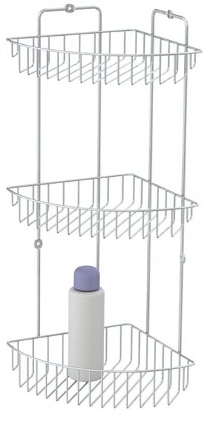 Erga Vega, 3-stupňová rohová polička 52x25,5x19 cm, chrómová, ERG-YKA-E.VEGA S3