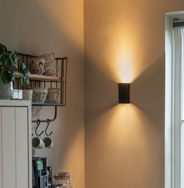 Okrúhla dizajnová nástenná lampa čierna - Sabbir