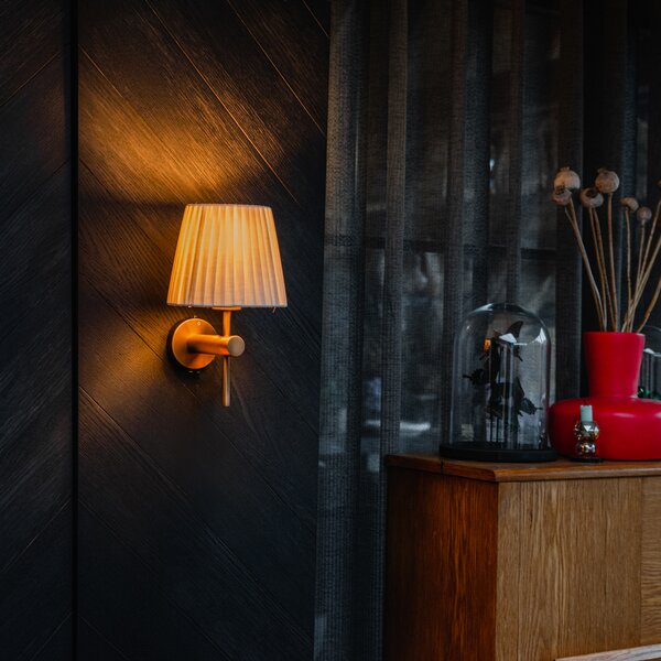 Moderná nástenná lampa biela s bronzom - Pluk