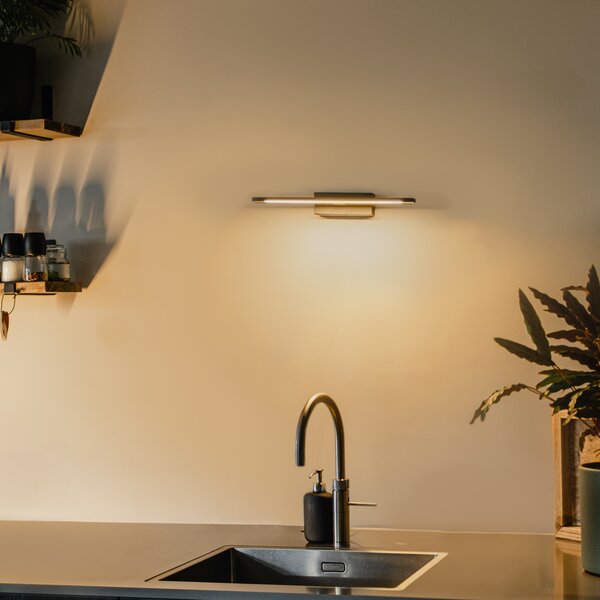 Moderná nástenná lampa čierna 41,5 cm vrátane LED IP44 - Jerre