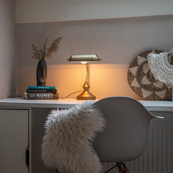 Klasická stolná lampa/notárska lampa bronzová - Banker