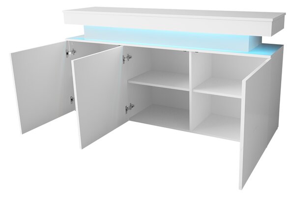 Komoda s LED osvetlením USOA - lesklá čierna