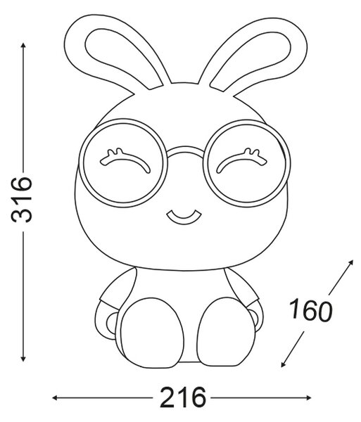 ACA DECOR Detská lampička - Bunny