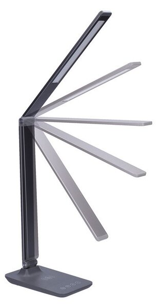 SOLIGHT LED stmievateľná lampička s bezdrôtovým nabíjaním 10+10W, zmena chromatickosti, sivá