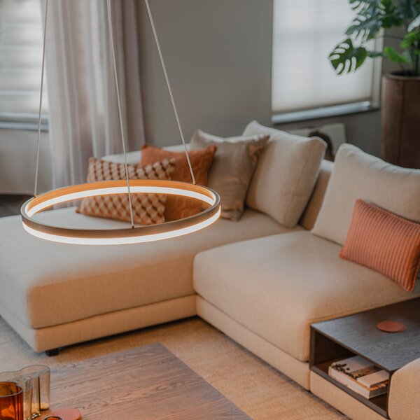Závesné svietidlo tmavá bronz 60 cm vrátane LED 3-stupňové stmievateľné - Anello