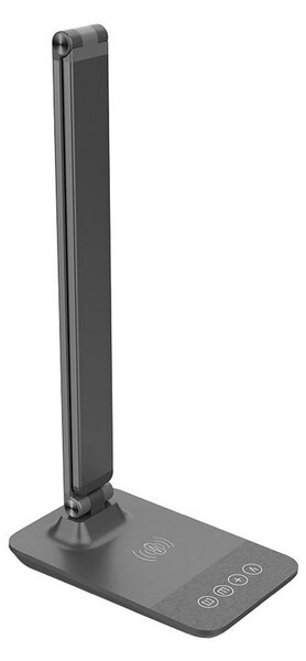 SOLIGHT LED stmievateľná lampička s bezdrôtovým nabíjaním 10+10W, zmena chromatickosti, sivá