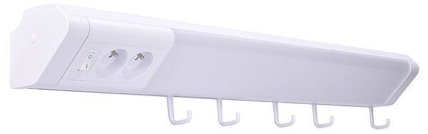 SOLIGHT LED kuchynské svietidlo, 2x zásuvka, vypínač, 10W, 4100K, 51cm