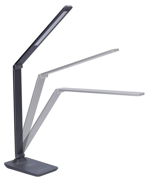 SOLIGHT LED stmievateľná lampička s bezdrôtovým nabíjaním 10+10W, zmena chromatickosti, sivá