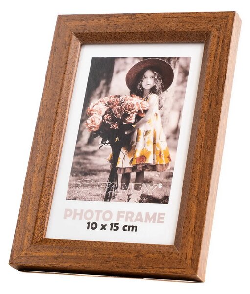 FANDY Drevený fotorámik Bevel 10x15 3 tmavohnedý