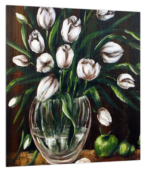 Obraz tulipánov vo váze (30x30 cm)