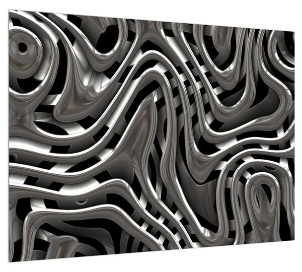 Abstraktný čiernobiely obraz (70x50 cm)