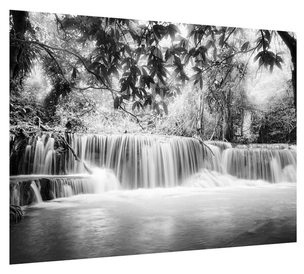 Čiernobiely obraz vodopádov (70x50 cm)