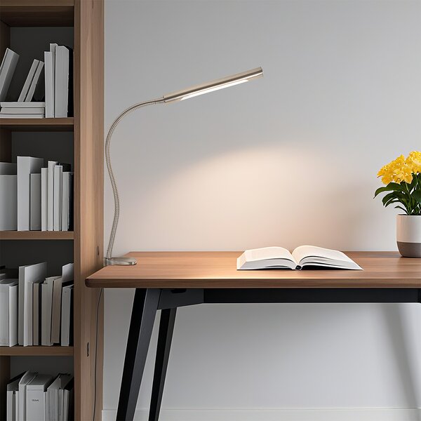 Svorová stolová lampa oceľ vrátane LED s dotykovým stmievačom - Lionard