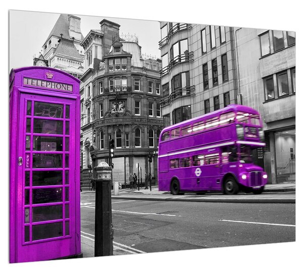 Obraz Londýna vo farbách fialovej (70x50 cm)