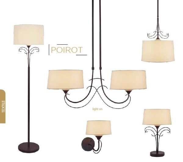 ACA DECOR Stojacia lampa POIROT max. 60W/E27/230V/IP20