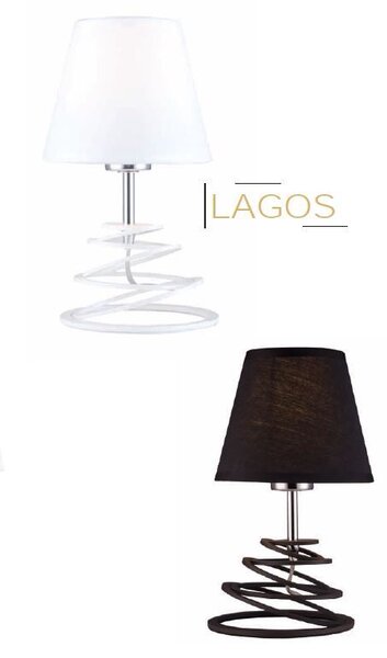 ACA DECOR Stolová lampa LAGOS max. 60W/E27/230V/IP20, čierna
