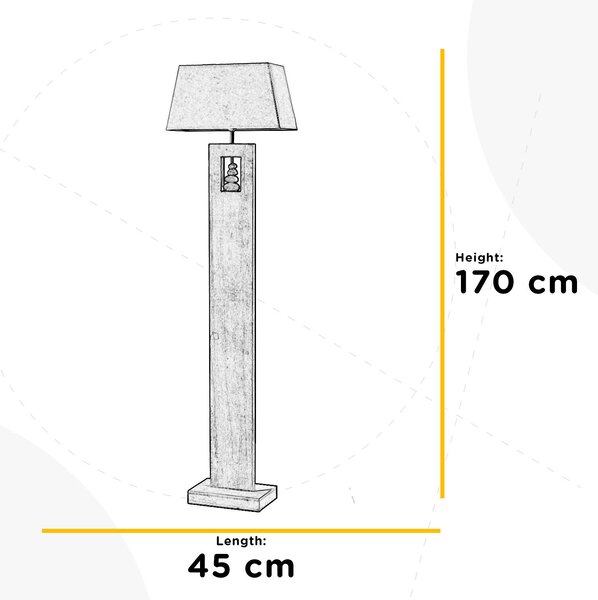 STOJACIA LAMPA, 45/23/170 cm - Online Only bytové doplnky, Online Only