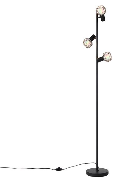 Inteligentná stojaca lampa čierna nastaviteľná vrátane 3 Wifi P45 - Mesh