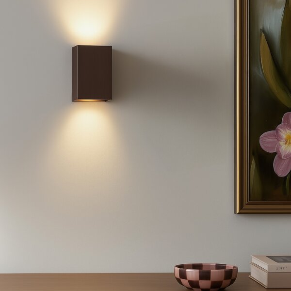 Moderná nástenná lampa tmavo bronzová štvorcová 2-svetlo - Sandy