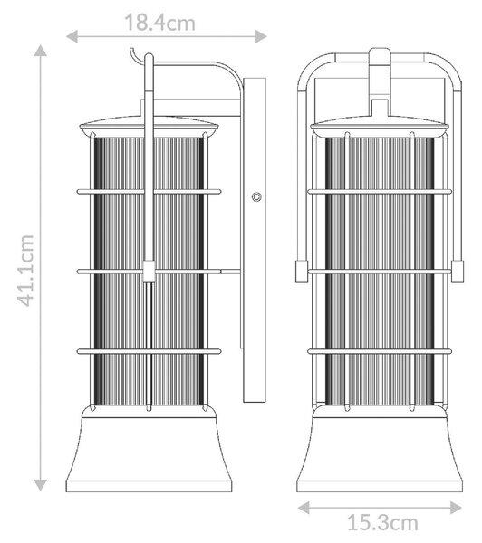 VONKAJŠIE NÁSTENNÉ SVIETIDLO, 41,1/15,3/18,4 cm Elstead Lighting - Vonkajšie osvetlenie