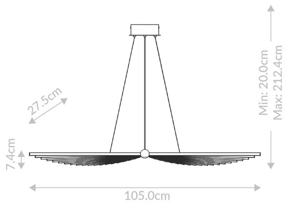 LUSTER, 20/105/27,5 cm Elstead Lighting - Interiérové svietidlá