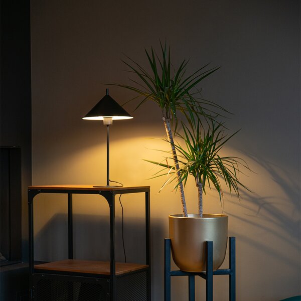Dizajnová stolná lampa čierna - Triangolo