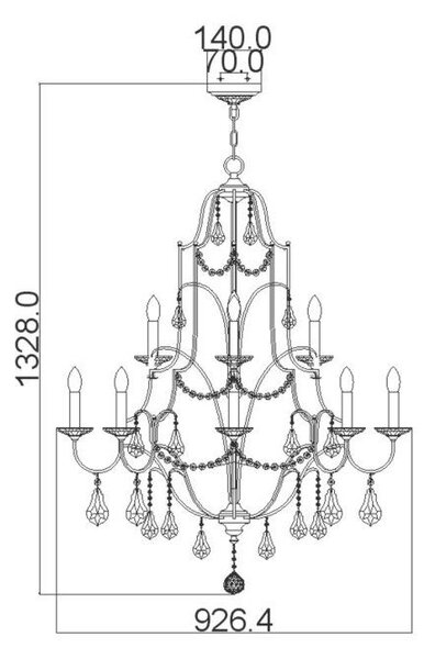 LUSTER, 92.6/125.2 cm Elstead Lighting - Interiérové svietidlá