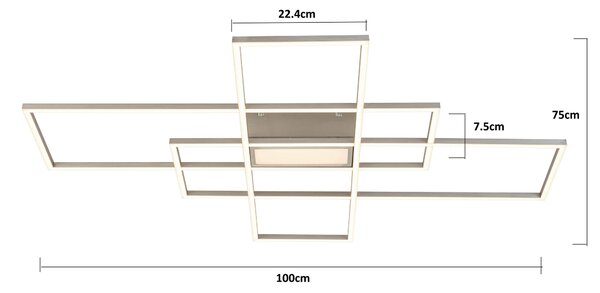 STROPNÉ LED SVIETIDLO, 100/75/7,5 cm Novel - Interiérové svietidlá
