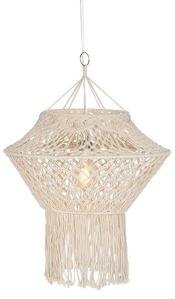 Rustikálne závesné svietidlo Makramé 90 cm - String