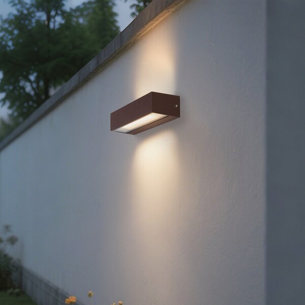 Priemyselná nástenná lampa hrdzavohnedá vrátane LED IP65 - Steph