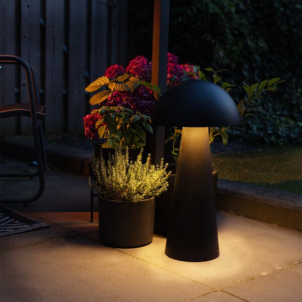 Vonkajšia stojaca lampa čierna 65 cm - Mushroom