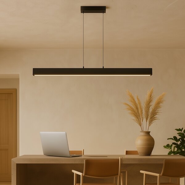 Závesná lampa čierna vrátane LED 3-krokové stmievanie 2700-4000K s prepínačom Dip - Keane