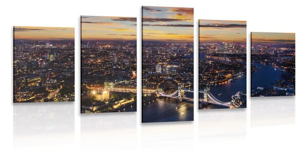 5-dielny obraz letecký pohľad na Tower Bridge