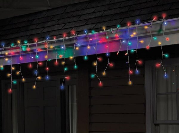 ACA Lighting LED vianočné svetelný záves, 3x0,6m, RGB farba svetla, IP44, 144 LED, 8 funkciou