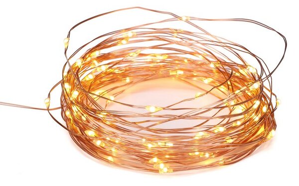 ACA Lighting LED dekoračná medená girlanda, 8 funkciou, teplá biela farba, 10 m, IP44 vonkajšiu