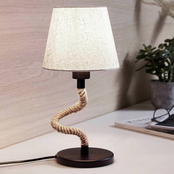 Stolová lampa Rampside s lanom, látkové tienidlo