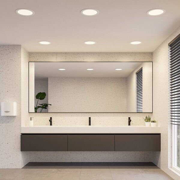 PRIOS Prios LED vstavané svietidlo Cadance, biele, 24 cm, sada 10 ks,, Biela / opálová, Kúpeľňa, Hliník, Moderný, Zapustené stropné svietidlo