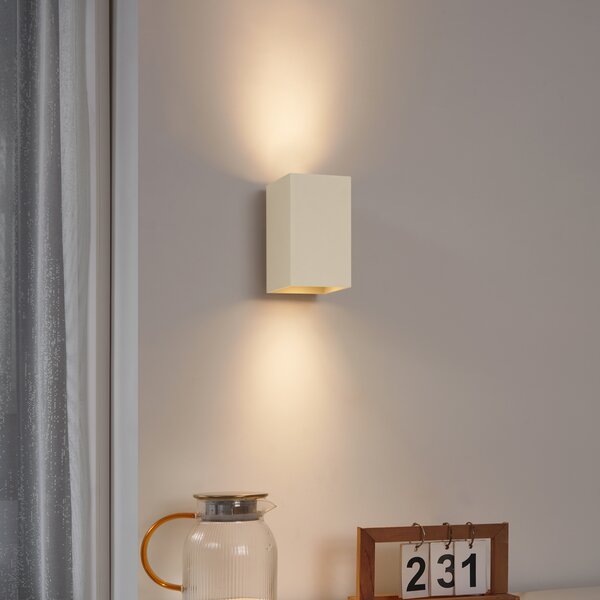 Moderná nástenná lampa béžová GU10 50 mm štvorcová 2-svetlá - Sandy