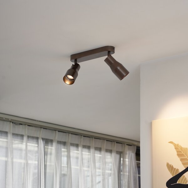Zaoblené stropné bodové svetlo tmavá bronz GU10 50 mm 2-svetlo - Stanley